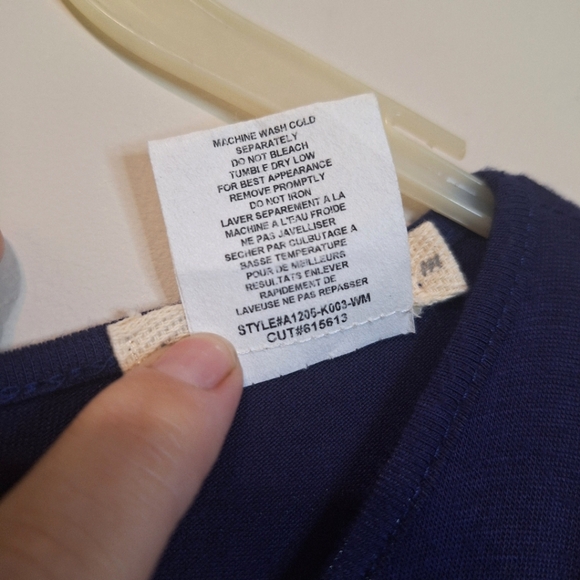 🇺🇸 Anthropologie Pebble and Stone M royal blue cap sleeve side tie top - Picture 3 of 4